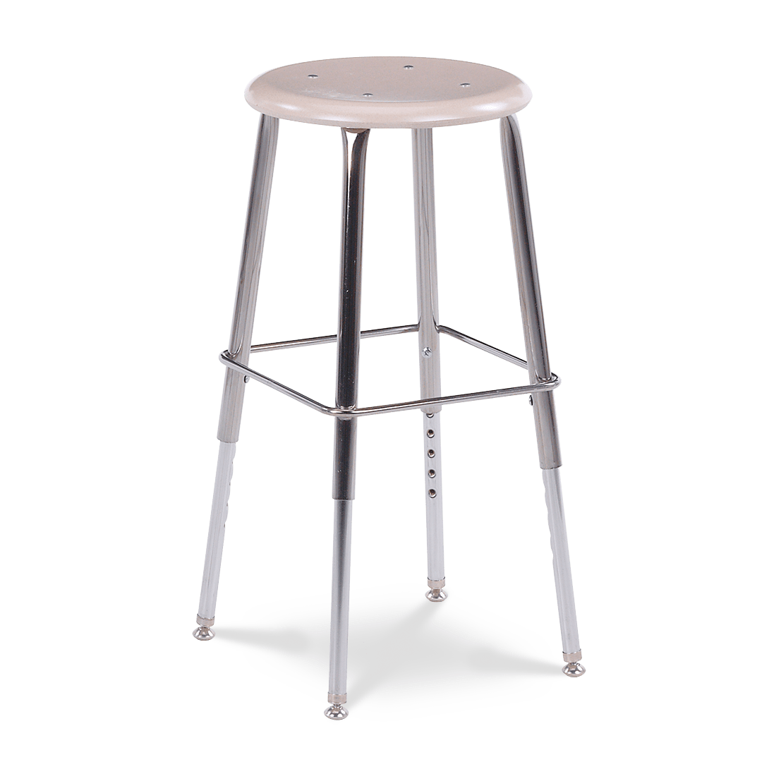 Virco 1211927SG - 121 Series Stool with Hard Plastic Seat - 19-27" Adjustable Seat Height - SchoolOutlet