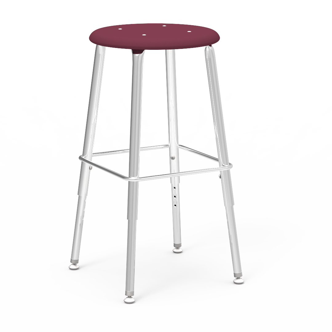 Virco 1211927SG - 121 Series Stool with Hard Plastic Seat - 19-27" Adjustable Seat Height - SchoolOutlet