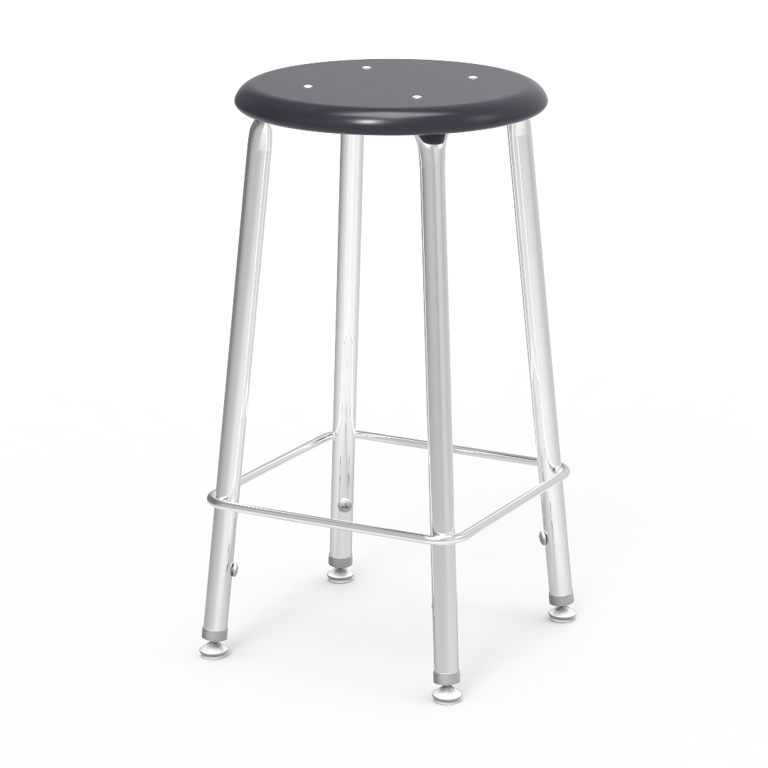 Virco 12124 - 121 Series Stool with Hard Plastic Seat, Steel Frame - 24" Seat Height - SchoolOutlet