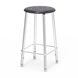 Virco 12124 - 121 Series Stool with Hard Plastic Seat, Steel Frame - 24" Seat Height