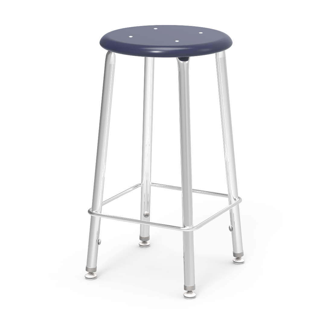 Virco 12124 - 121 Series Stool with Hard Plastic Seat, Steel Frame - 24" Seat Height - SchoolOutlet