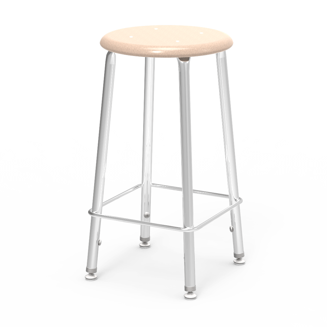 Virco 12124 - 121 Series Stool with Hard Plastic Seat, Steel Frame - 24" Seat Height - SchoolOutlet