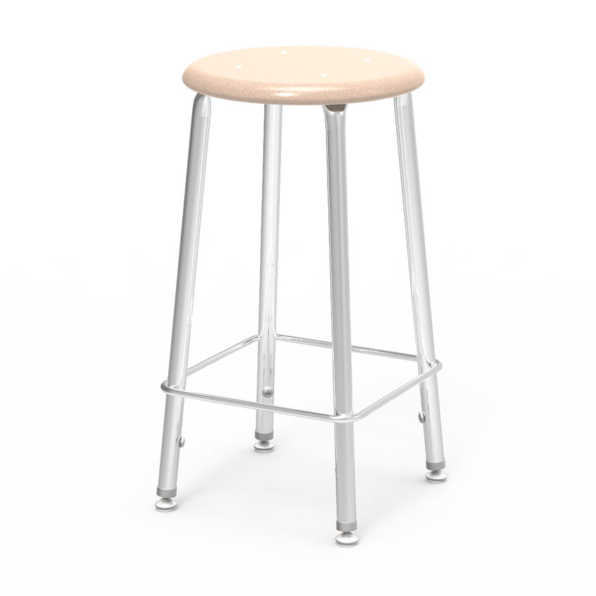 Virco 12124 - 121 Series Stool with Hard Plastic Seat, Steel Frame - 24" Seat Height - SchoolOutlet