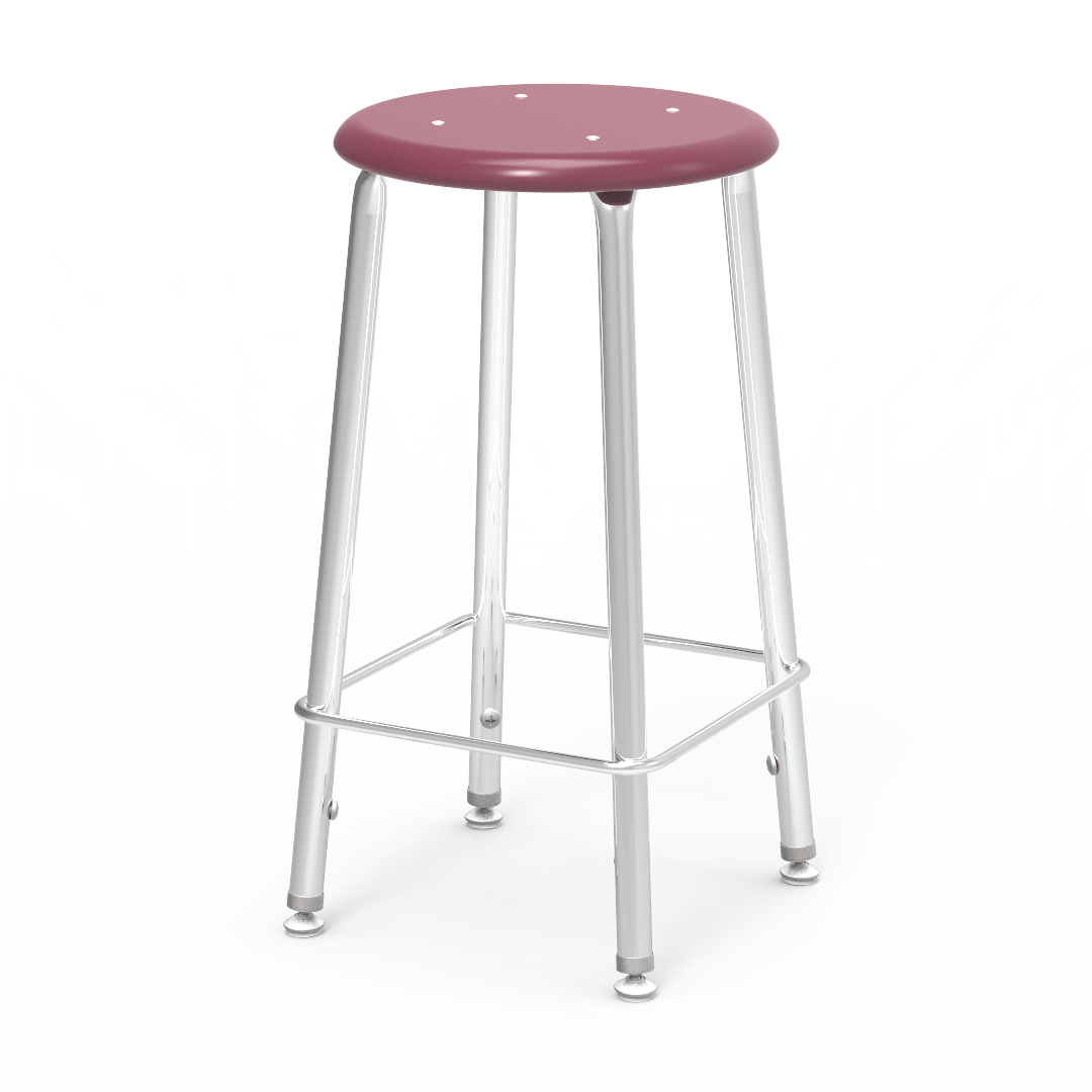 Virco 12124 - 121 Series Stool with Hard Plastic Seat, Steel Frame - 24" Seat Height - SchoolOutlet