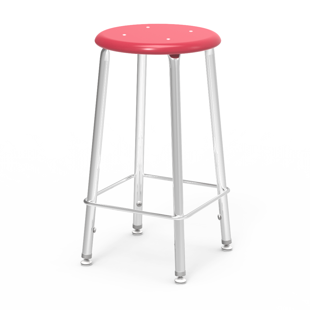 Virco 12124 - 121 Series Stool with Hard Plastic Seat, Steel Frame - 24" Seat Height - SchoolOutlet