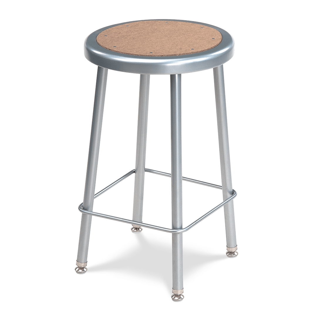 Virco 12224 - 122 Series Stool with Steel Seat with Masonite inset, Steel Frame - 24" Seat Height - SchoolOutlet