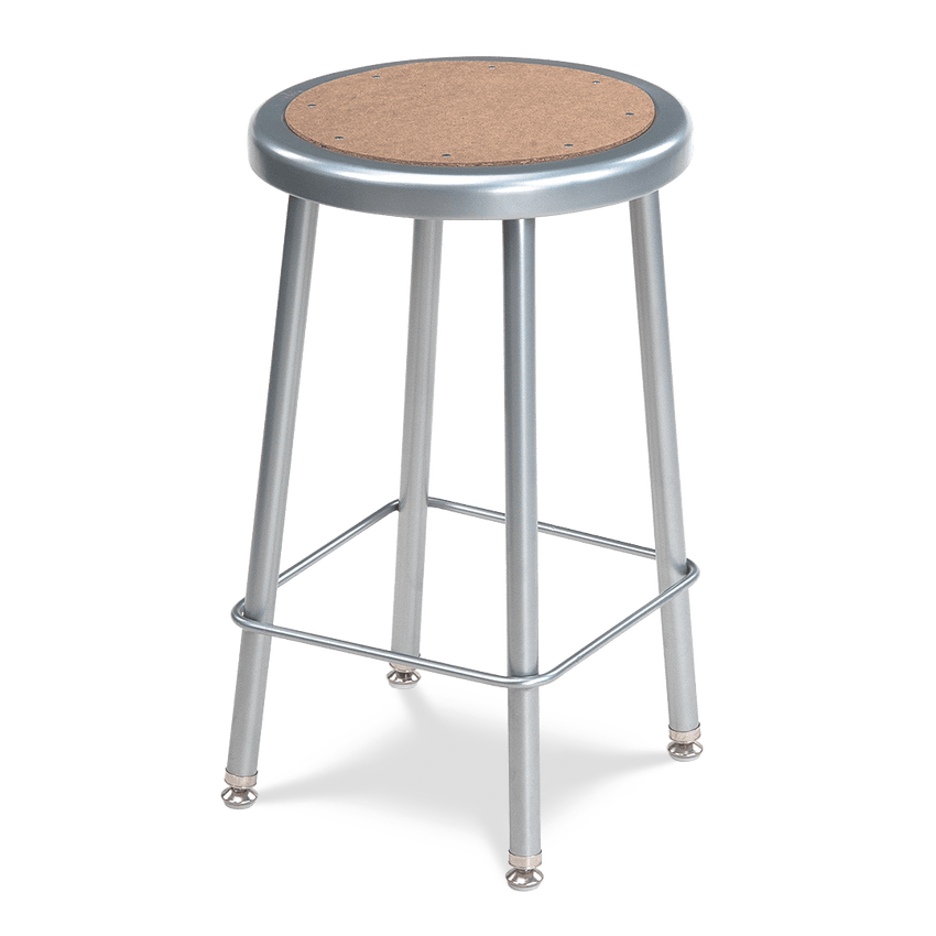 Virco 12224 - 122 Series Stool with Steel Seat with Masonite inset, Steel Frame - 24" Seat Height - SchoolOutlet