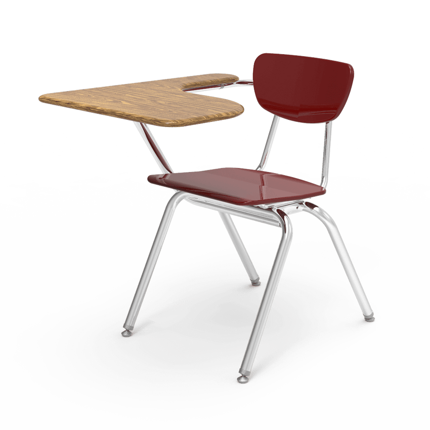 Virco 3700BRL Student Tablet Arm Chair Desk with 18" Hard Plastic Seat, Laminate Top and Bookrack for Schools and Classrooms - SchoolOutlet