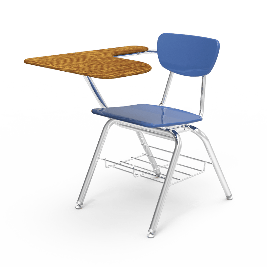 Virco 3700BRM Student Desk with Chair - Tablet Arm School Hard Plastic Seat and Bookrack for School and Classrooms - SchoolOutlet