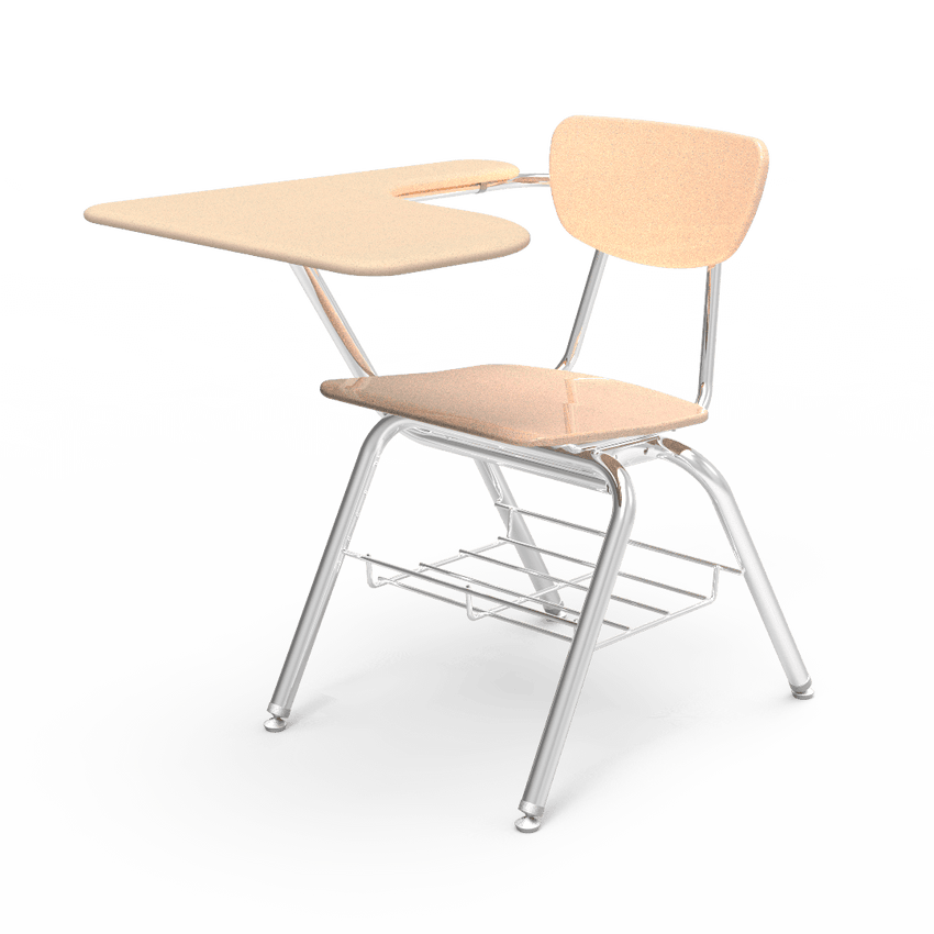 Virco 3700BRM Student Desk with Chair - Tablet Arm School Hard Plastic Seat and Bookrack for School and Classrooms - SchoolOutlet
