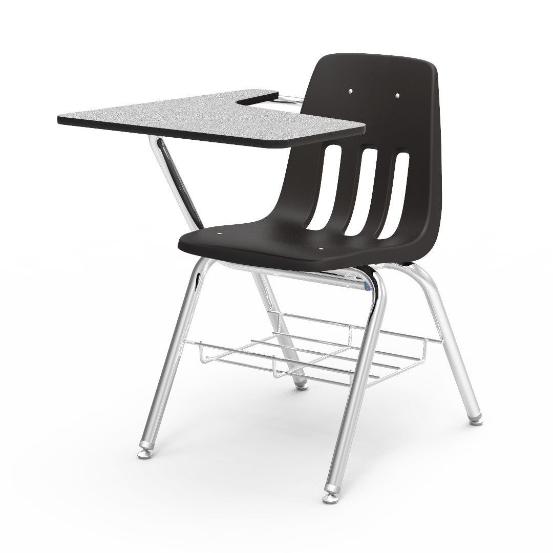 Virco 9700BR School Chair-Desk with Tablet Arm Top and attached Seat, 5th Grade Adult for Classrooms and Students