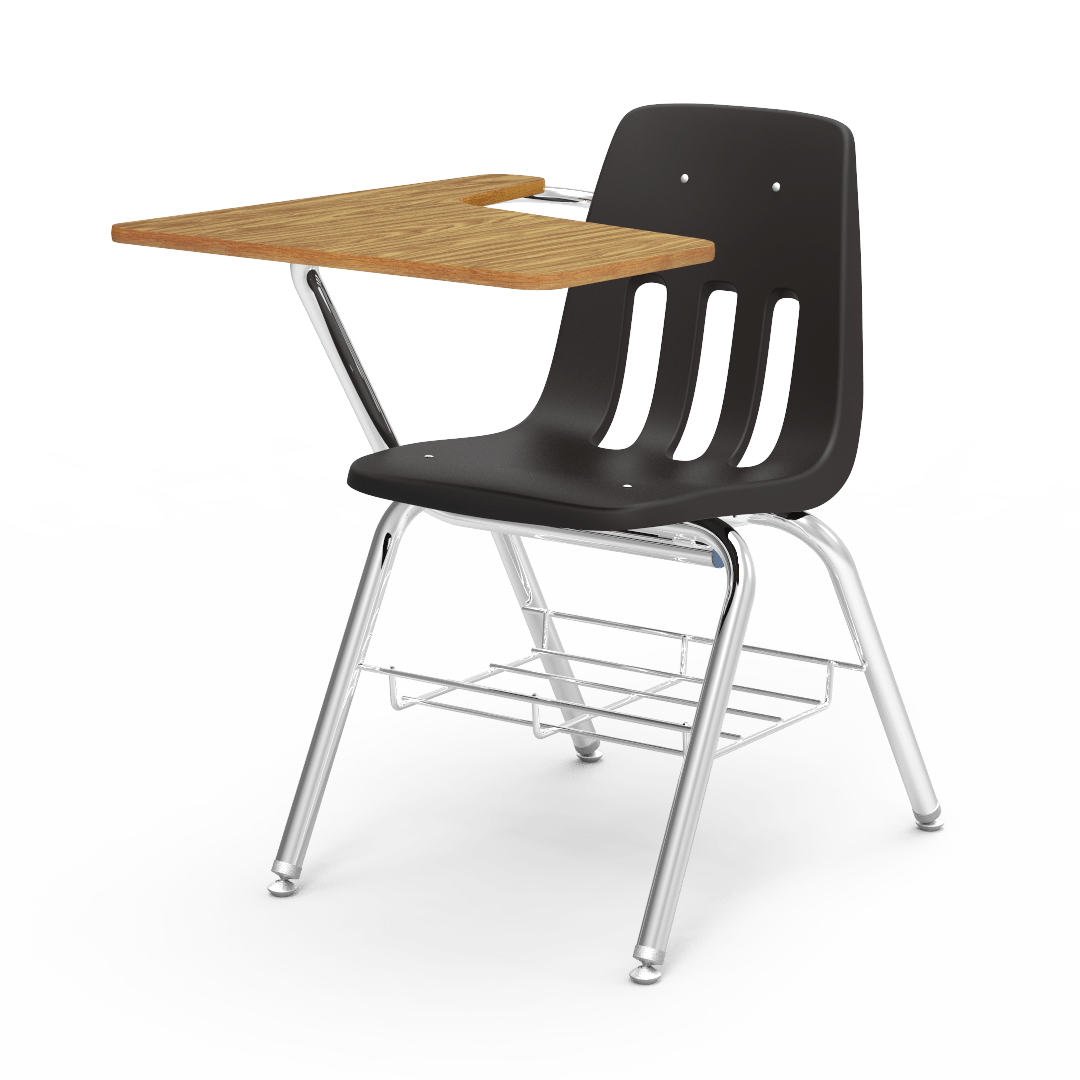 Virco 9700BR School Chair-Desk with Tablet Arm Top and attached Seat, 5th Grade - Adult for Classrooms and Students - SchoolOutlet