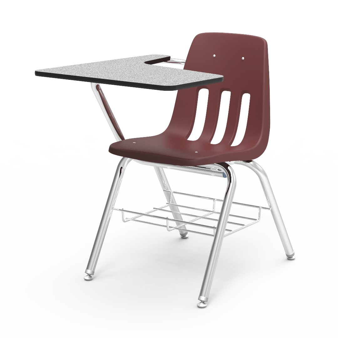 Virco 9700BR School Chair-Desk with Tablet Arm Top and attached Seat, 5th Grade - Adult for Classrooms and Students - SchoolOutlet