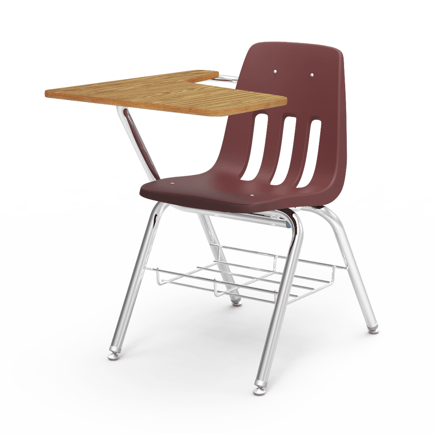Virco 9700BR School Chair-Desk with Tablet Arm Top and attached Seat, 5th Grade - Adult for Classrooms and Students - SchoolOutlet
