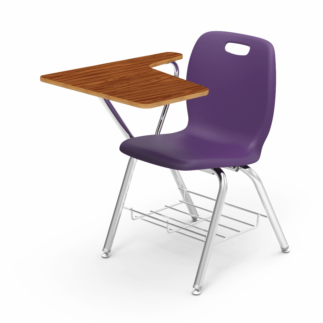 Virco N2 Series Tablet Arm Desk - Laminate Top - XL Seat (Virco N270ELBR) - SchoolOutlet