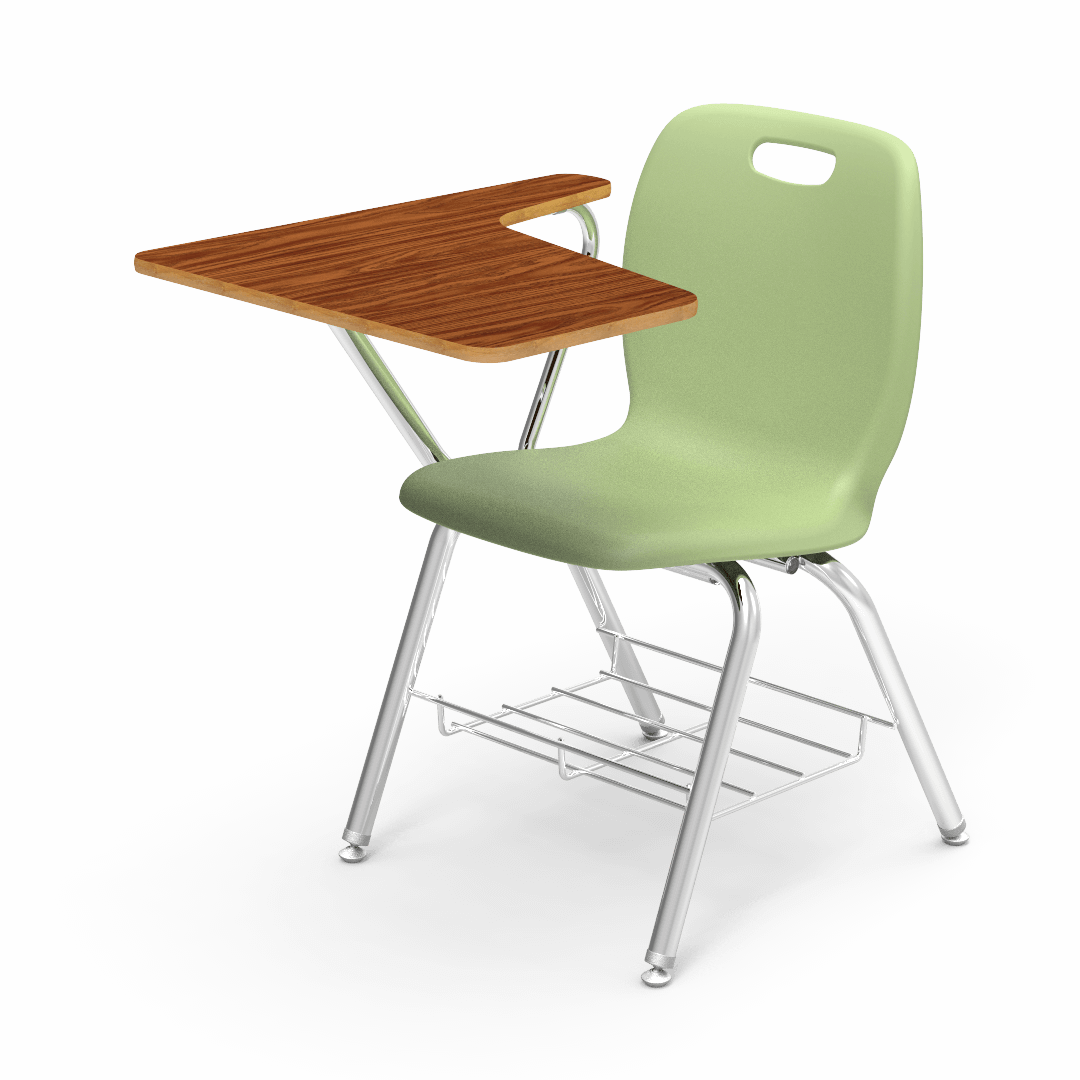 Virco N2 Series Tablet Arm Desk - Laminate Top - XL Seat (Virco N270ELBR) - SchoolOutlet