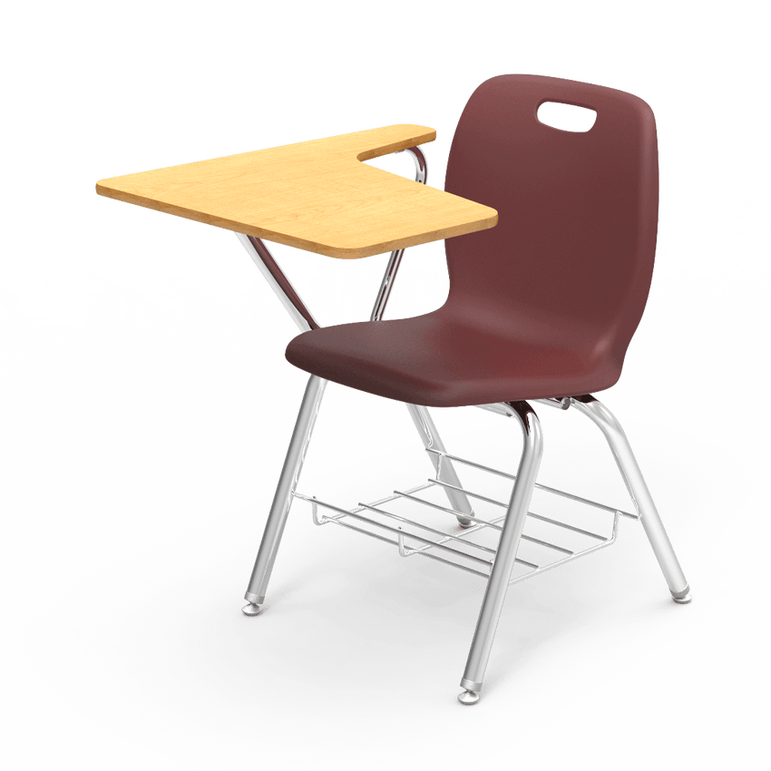 Virco N2 Series Tablet Arm Desk - Laminate Top - XL Seat (Virco N270ELBR) - SchoolOutlet