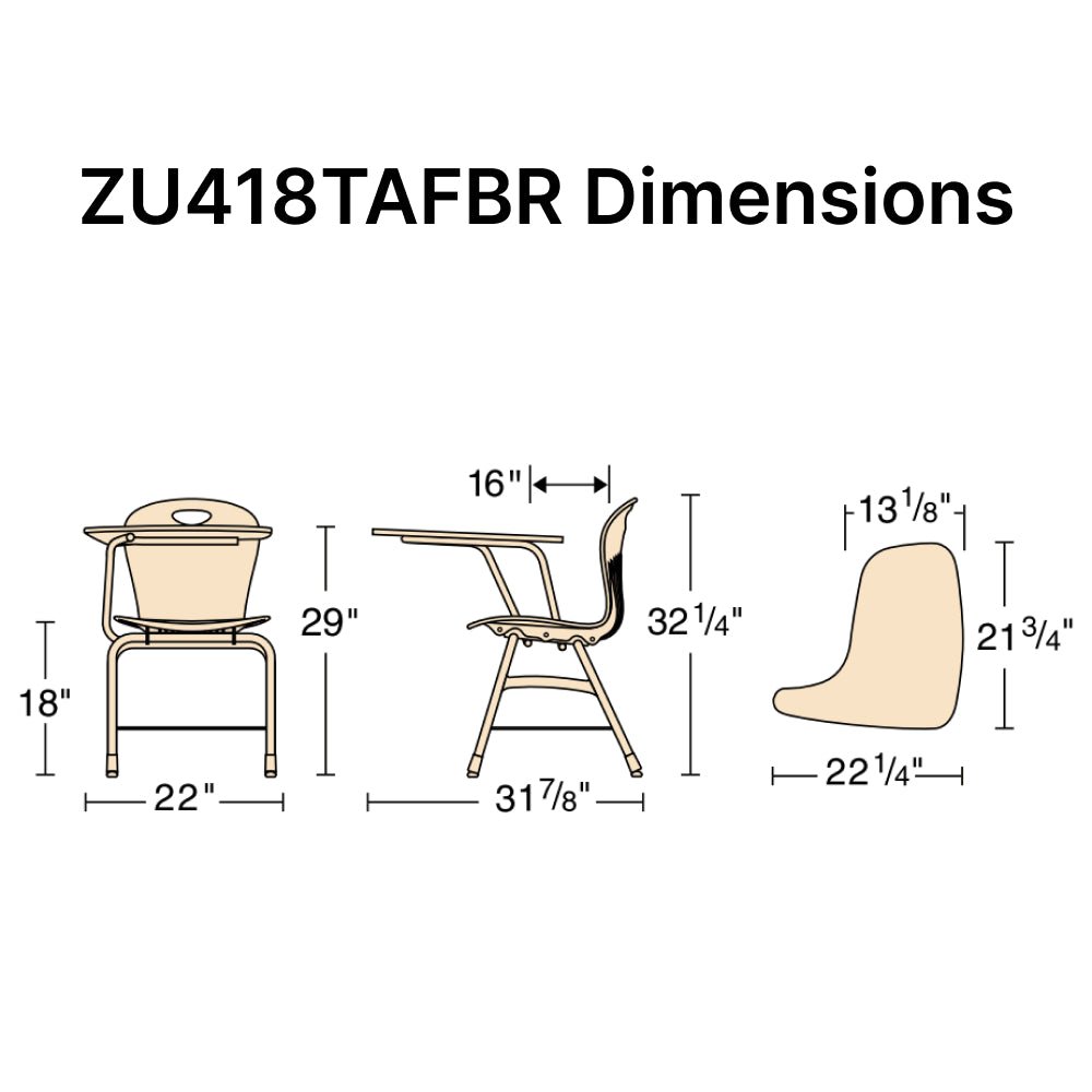 Virco ZU418TAFBR Zuma Series Chair Desk w/ Tablet Arm (Virco ZU418TAFBR) - SchoolOutlet