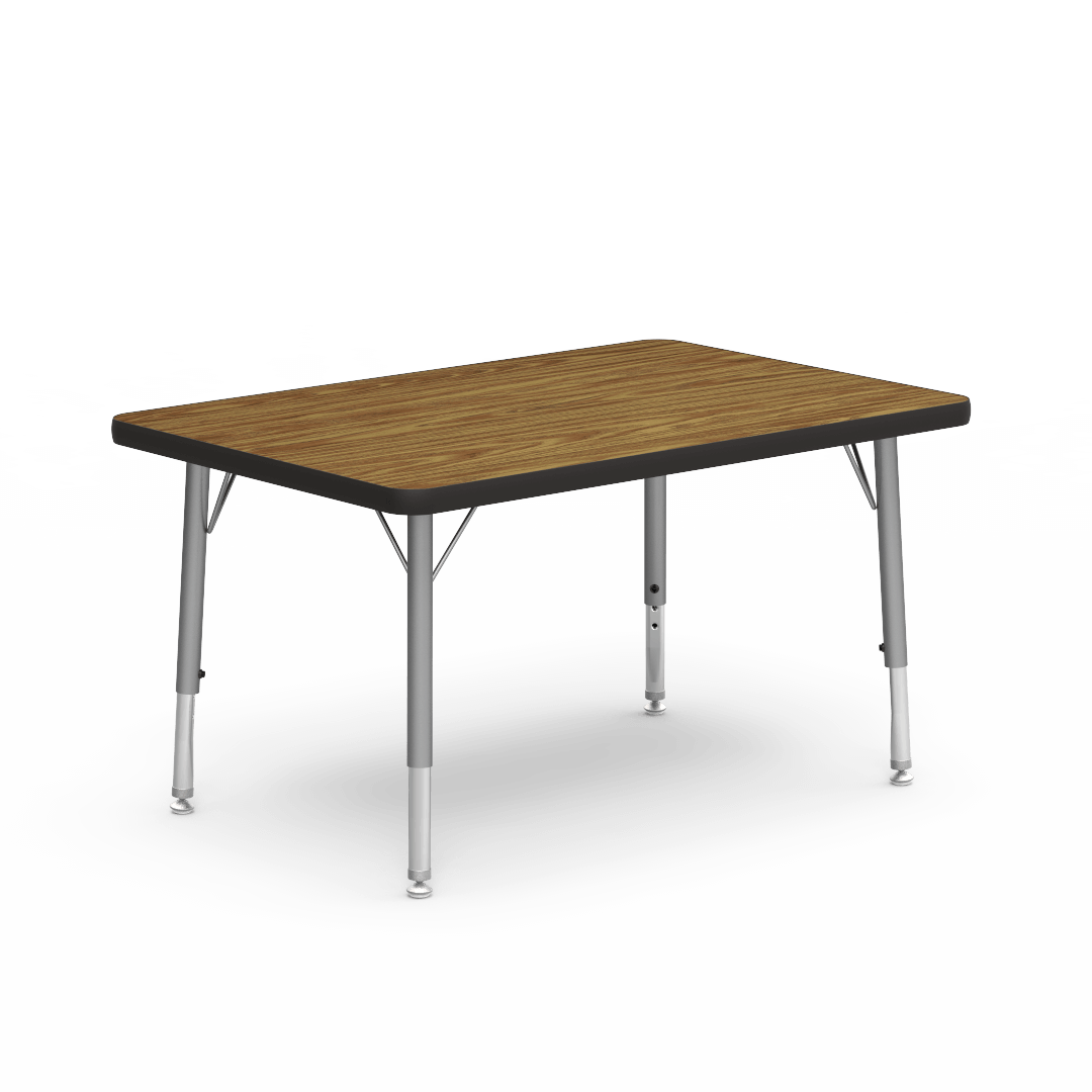 Virco 482436LO - Virco 4000 Series Rectangular Activity Table with Heavy Duty Laminate Top - Preschool Height Adjustable Legs (24"W x 36"L x 17"-25"H) - SchoolOutlet