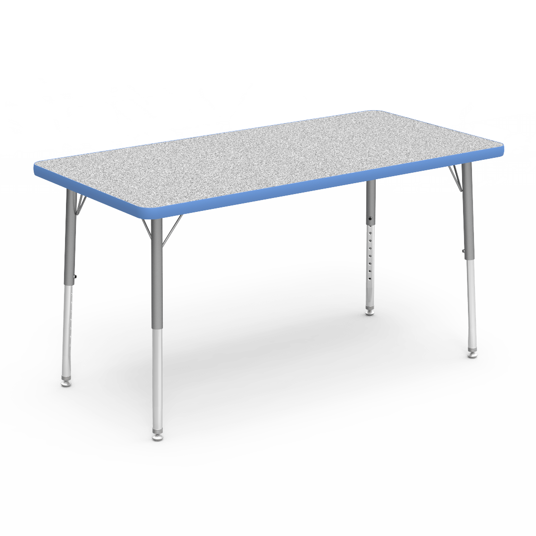 Virco 482448LO - Virco 4000 Series Rectangular Activity Table with Heavy Duty Laminate 24"W x 48"L Top - Preschool Height Adjustable Legs 17"-25"H - SchoolOutlet