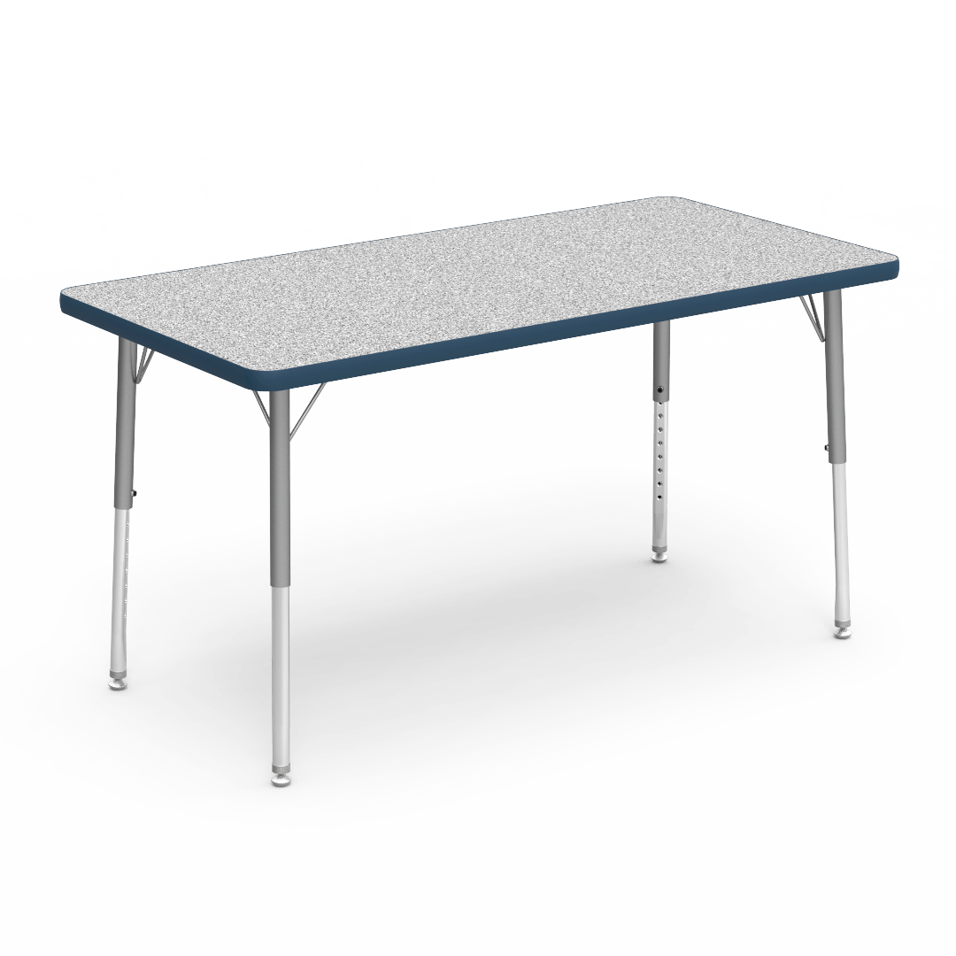 Virco 482448LO - Virco 4000 Series Rectangular Activity Table with Heavy Duty Laminate 24"W x 48"L Top - Preschool Height Adjustable Legs 17"-25"H - SchoolOutlet