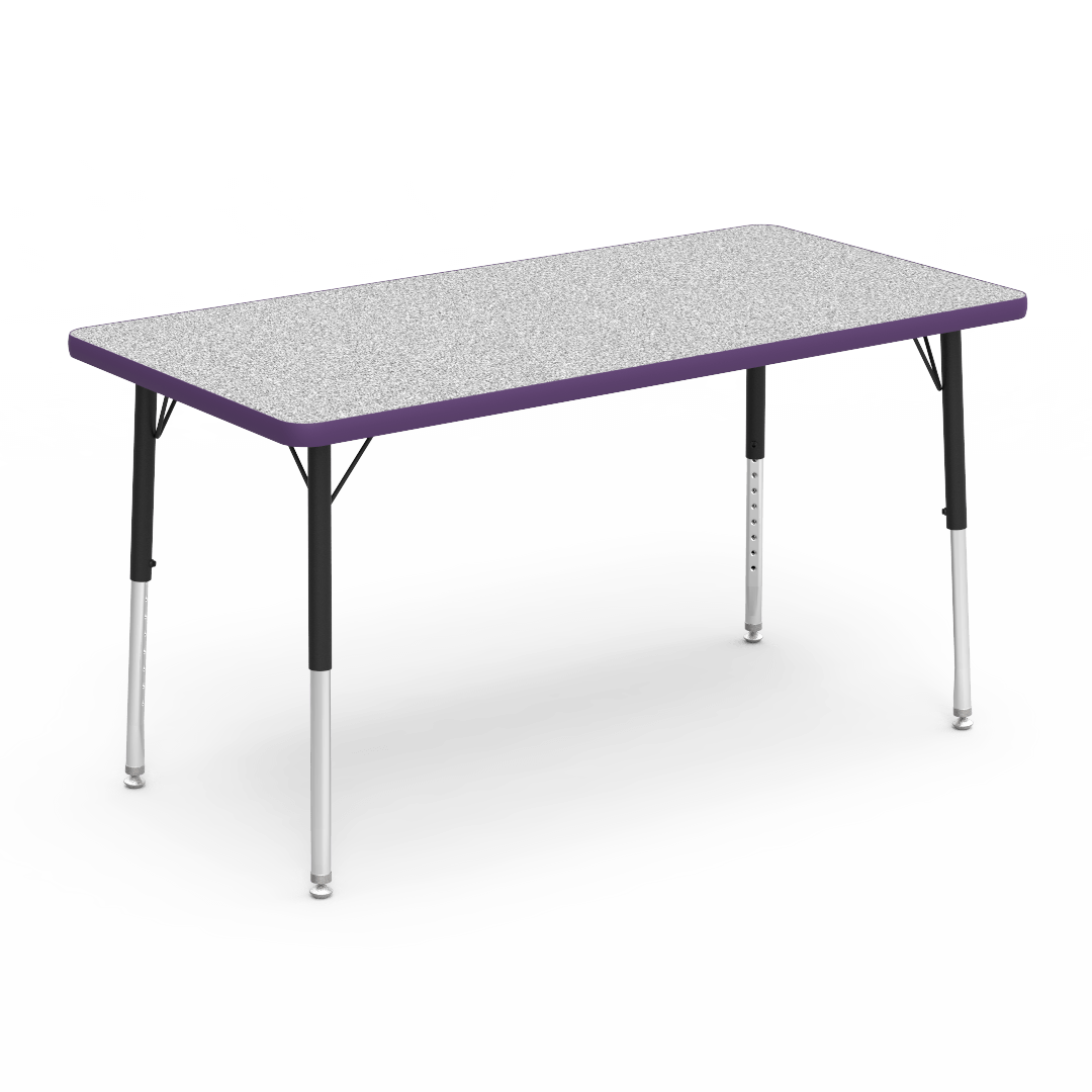 Virco 482448LO - Virco 4000 Series Rectangular Activity Table with Heavy Duty Laminate 24"W x 48"L Top - Preschool Height Adjustable Legs 17"-25"H - SchoolOutlet