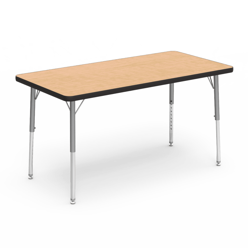 Virco 482448LO - Virco 4000 Series Rectangular Activity Table with Heavy Duty Laminate 24"W x 48"L Top - Preschool Height Adjustable Legs 17"-25"H - SchoolOutlet