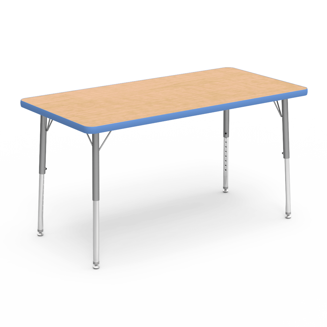 Virco 482448LO - Virco 4000 Series Rectangular Activity Table with Heavy Duty Laminate 24"W x 48"L Top - Preschool Height Adjustable Legs 17"-25"H - SchoolOutlet