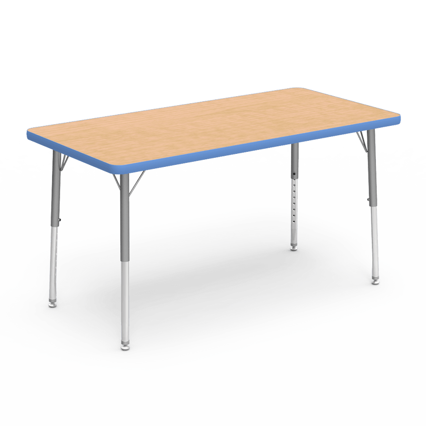 Virco 482448LO - Virco 4000 Series Rectangular Activity Table with Heavy Duty Laminate 24"W x 48"L Top - Preschool Height Adjustable Legs 17"-25"H - SchoolOutlet