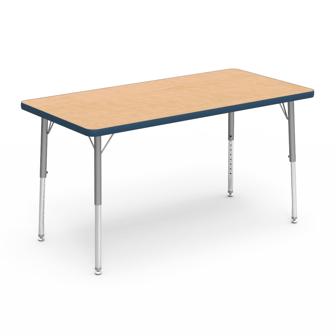 Virco 482448LO - Virco 4000 Series Rectangular Activity Table with Heavy Duty Laminate 24"W x 48"L Top - Preschool Height Adjustable Legs 17"-25"H - SchoolOutlet