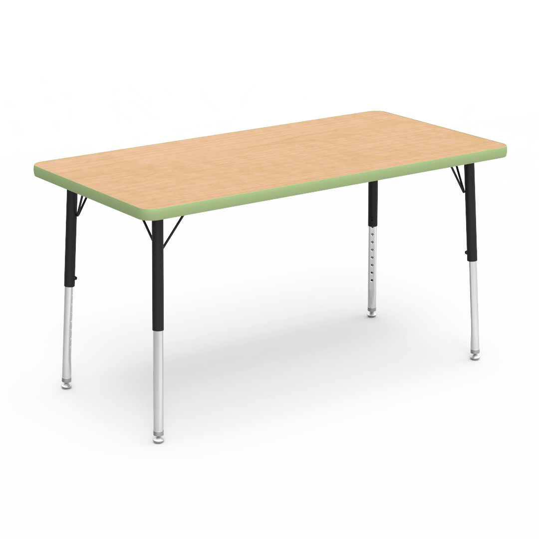 Virco 482448LO - Virco 4000 Series Rectangular Activity Table with Heavy Duty Laminate 24"W x 48"L Top - Preschool Height Adjustable Legs 17"-25"H - SchoolOutlet