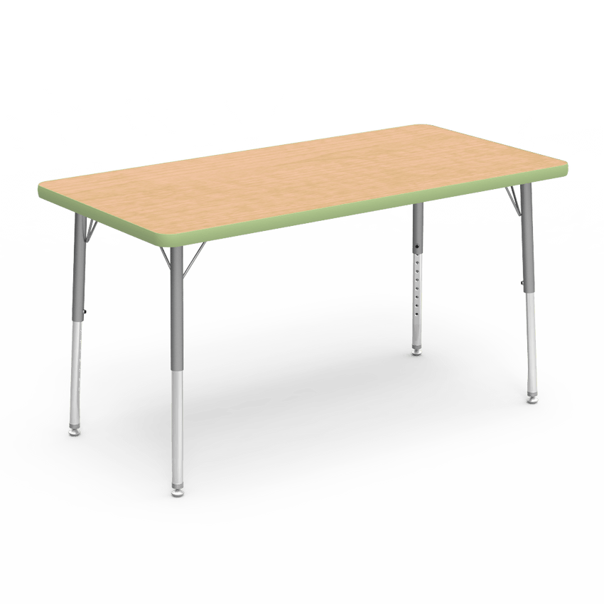 Virco 482448LO - Virco 4000 Series Rectangular Activity Table with Heavy Duty Laminate 24"W x 48"L Top - Preschool Height Adjustable Legs 17"-25"H - SchoolOutlet