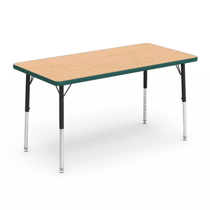Virco 482448LO - Virco 4000 Series Rectangular Activity Table with Heavy Duty Laminate 24"W x 48"L Top - Preschool Height Adjustable Legs 17"-25"H - SchoolOutlet