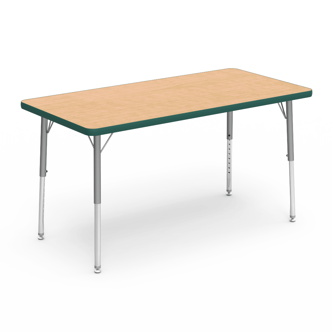 Virco 482448LO - Virco 4000 Series Rectangular Activity Table with Heavy Duty Laminate 24"W x 48"L Top - Preschool Height Adjustable Legs 17"-25"H - SchoolOutlet