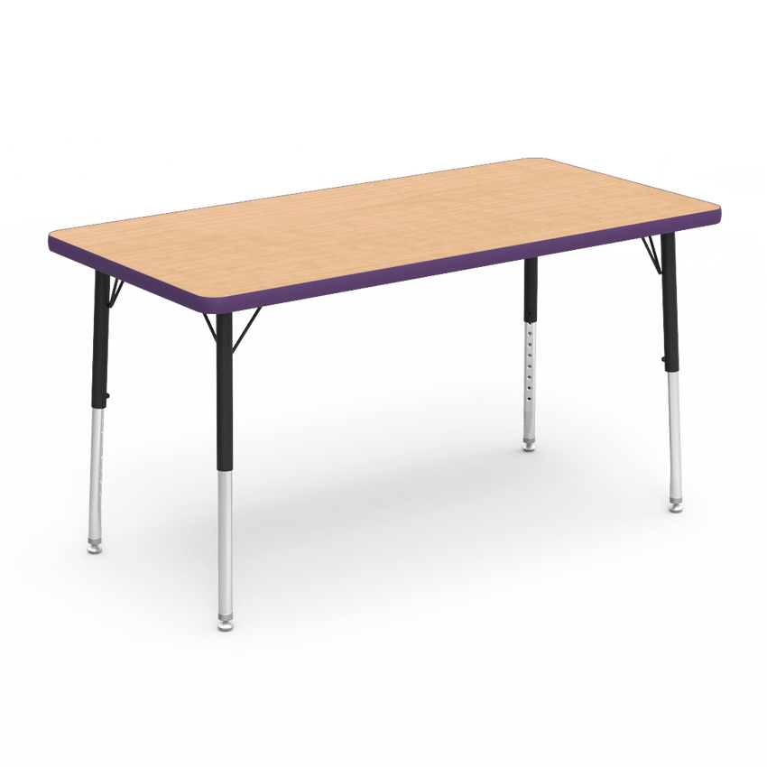 Virco 482448LO - Virco 4000 Series Rectangular Activity Table with Heavy Duty Laminate 24"W x 48"L Top - Preschool Height Adjustable Legs 17"-25"H - SchoolOutlet