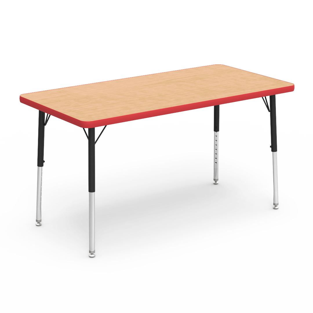 Virco 482448LO - Virco 4000 Series Rectangular Activity Table with Heavy Duty Laminate 24"W x 48"L Top - Preschool Height Adjustable Legs 17"-25"H - SchoolOutlet