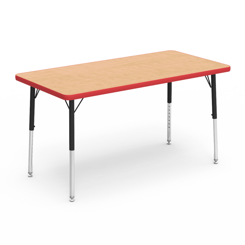 Virco 482448LO - Virco 4000 Series Rectangular Activity Table with Heavy Duty Laminate 24"W x 48"L Top - Preschool Height Adjustable Legs 17"-25"H - SchoolOutlet