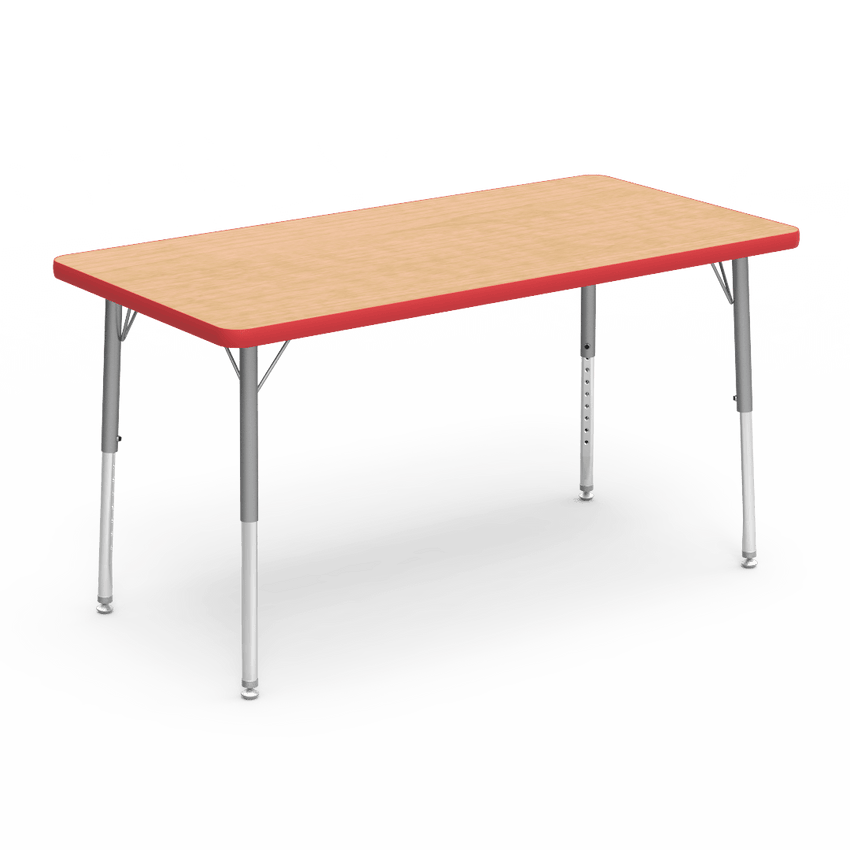 Virco 482448LO - Virco 4000 Series Rectangular Activity Table with Heavy Duty Laminate 24"W x 48"L Top - Preschool Height Adjustable Legs 17"-25"H - SchoolOutlet