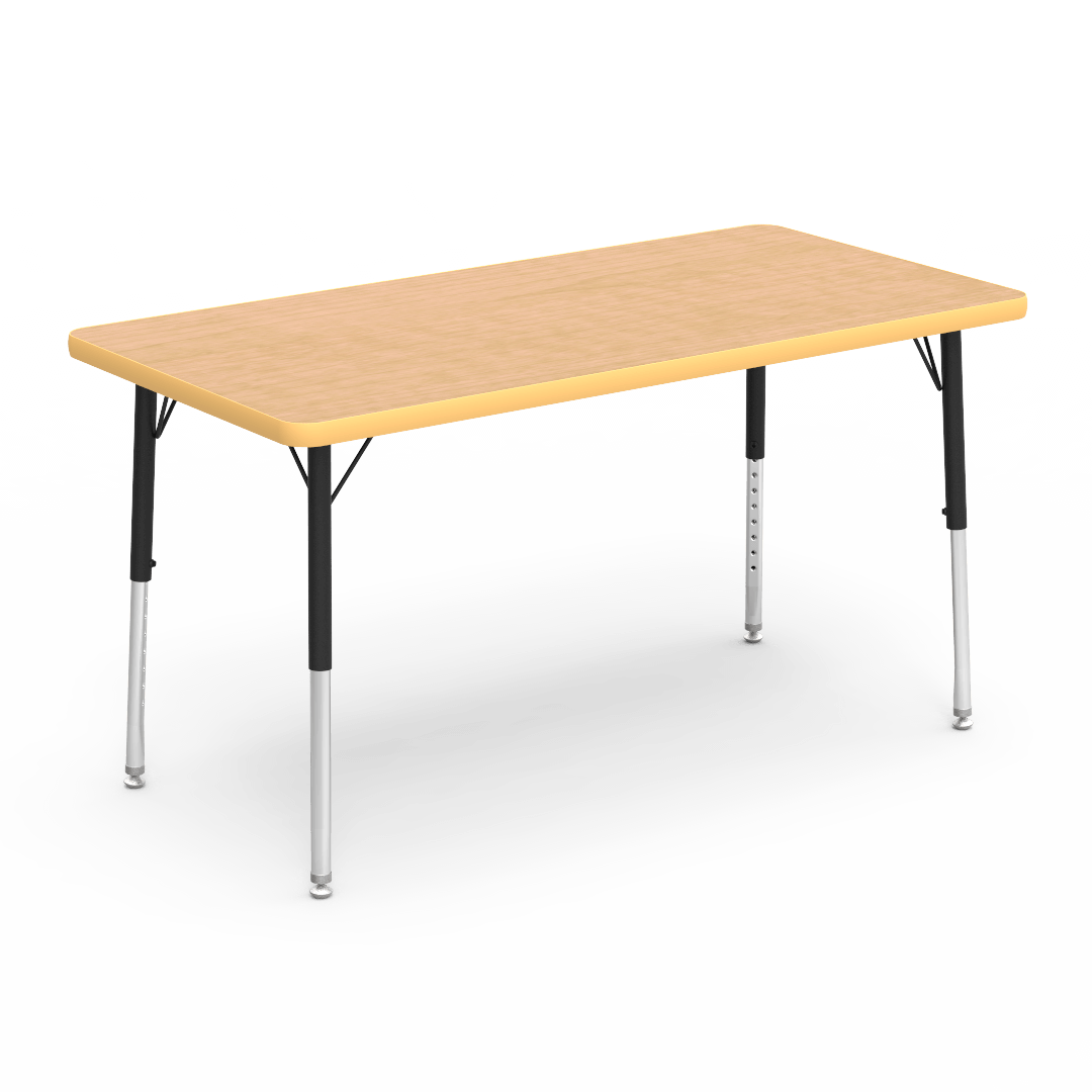 Virco 482448LO - Virco 4000 Series Rectangular Activity Table with Heavy Duty Laminate 24"W x 48"L Top - Preschool Height Adjustable Legs 17"-25"H - SchoolOutlet