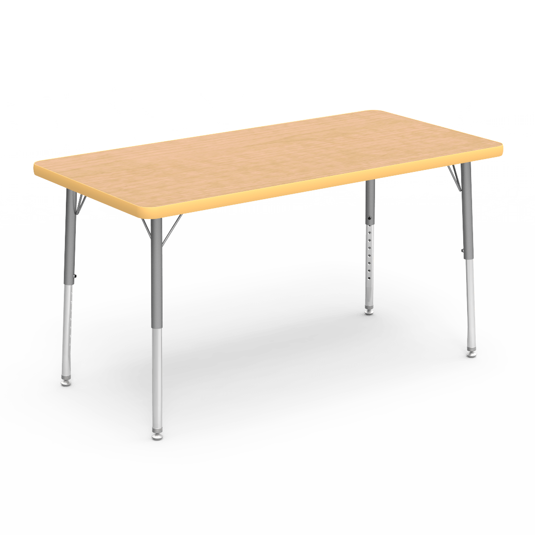 Virco 482448LO - Virco 4000 Series Rectangular Activity Table with Heavy Duty Laminate 24"W x 48"L Top - Preschool Height Adjustable Legs 17"-25"H - SchoolOutlet