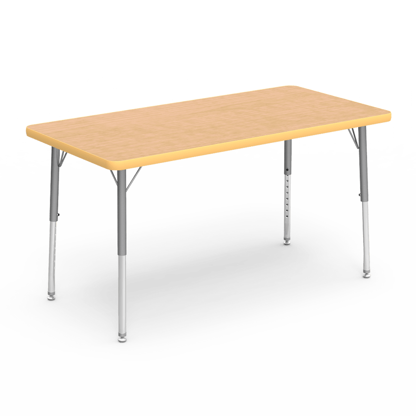 Virco 482448LO - Virco 4000 Series Rectangular Activity Table with Heavy Duty Laminate 24"W x 48"L Top - Preschool Height Adjustable Legs 17"-25"H - SchoolOutlet