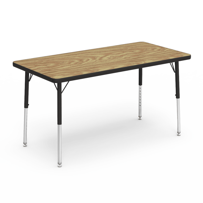 Virco 482448LO - Virco 4000 Series Rectangular Activity Table with Heavy Duty Laminate 24"W x 48"L Top - Preschool Height Adjustable Legs 17"-25"H - SchoolOutlet