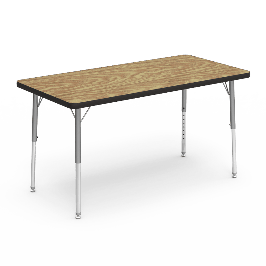 Virco 482448LO - Virco 4000 Series Rectangular Activity Table with Heavy Duty Laminate 24"W x 48"L Top - Preschool Height Adjustable Legs 17"-25"H - SchoolOutlet