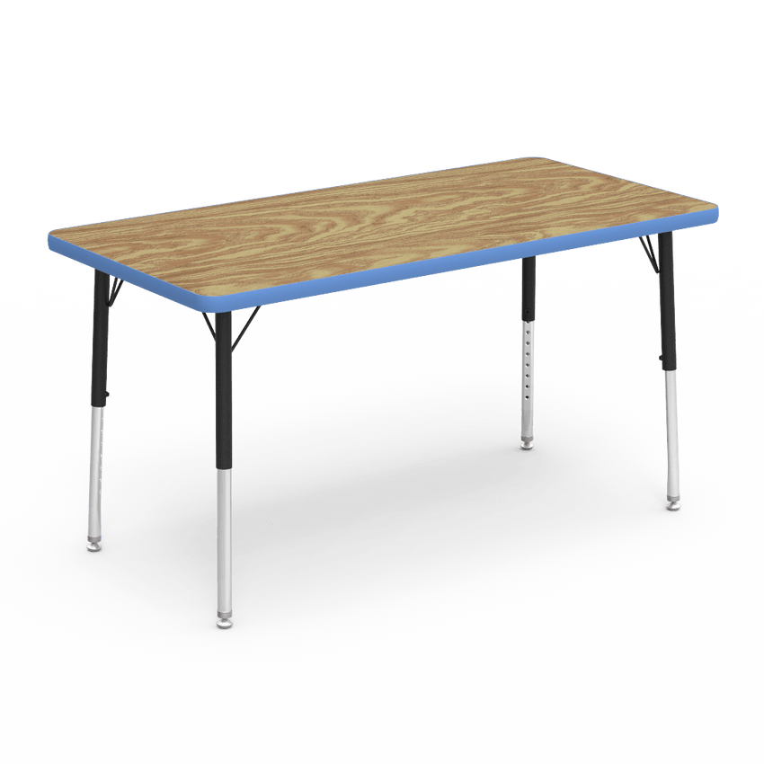 Virco 482448LO - Virco 4000 Series Rectangular Activity Table with Heavy Duty Laminate 24"W x 48"L Top - Preschool Height Adjustable Legs 17"-25"H - SchoolOutlet