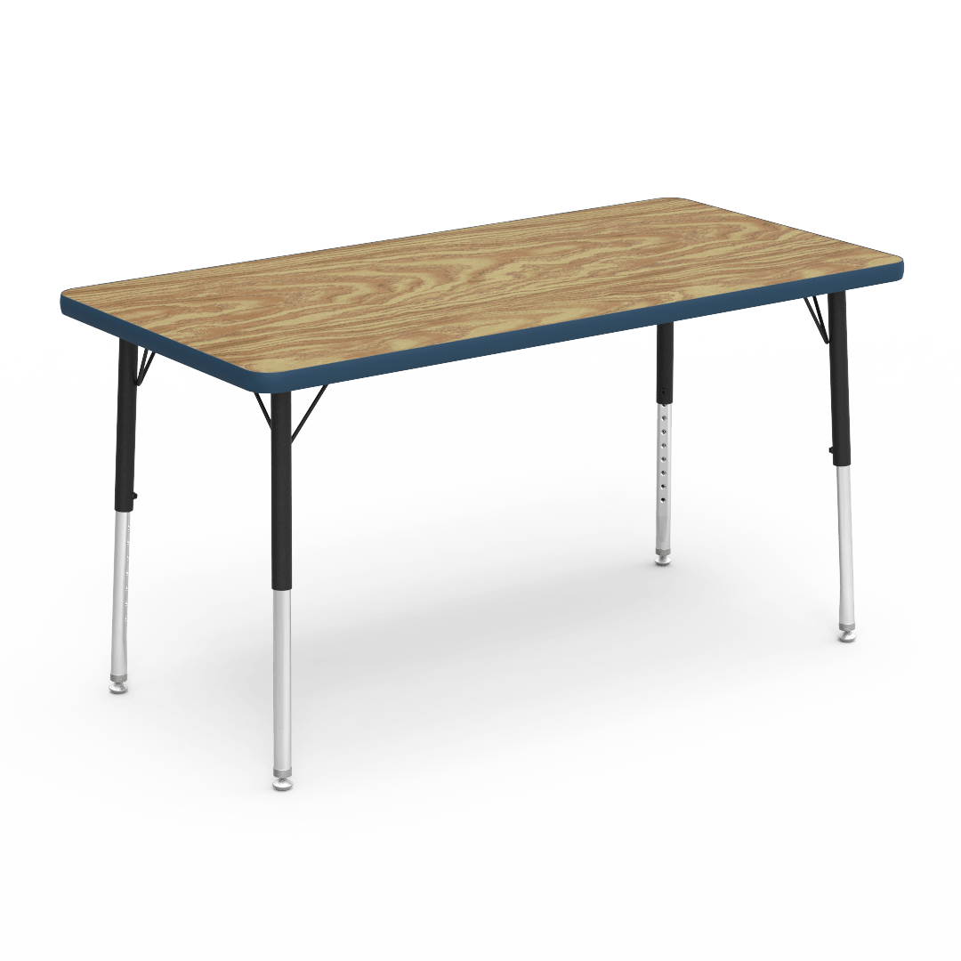 Virco 482448LO - Virco 4000 Series Rectangular Activity Table with Heavy Duty Laminate 24"W x 48"L Top - Preschool Height Adjustable Legs 17"-25"H - SchoolOutlet