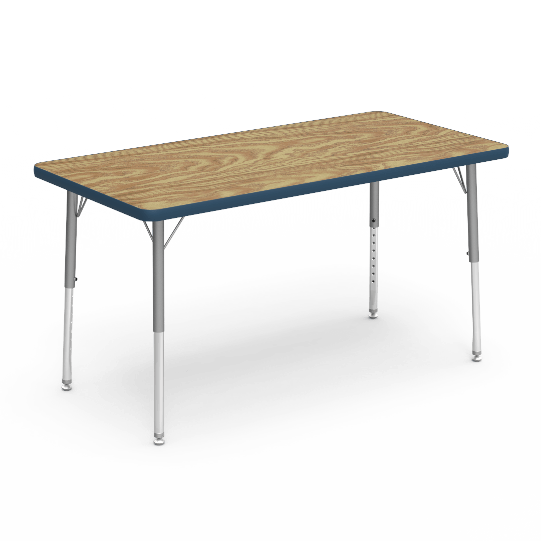 Virco 482448LO - Virco 4000 Series Rectangular Activity Table with Heavy Duty Laminate 24"W x 48"L Top - Preschool Height Adjustable Legs 17"-25"H - SchoolOutlet