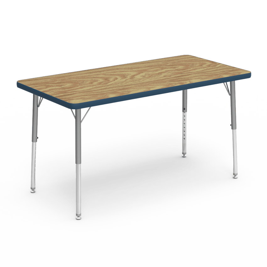 Virco 482448LO - Virco 4000 Series Rectangular Activity Table with Heavy Duty Laminate 24"W x 48"L Top - Preschool Height Adjustable Legs 17"-25"H - SchoolOutlet
