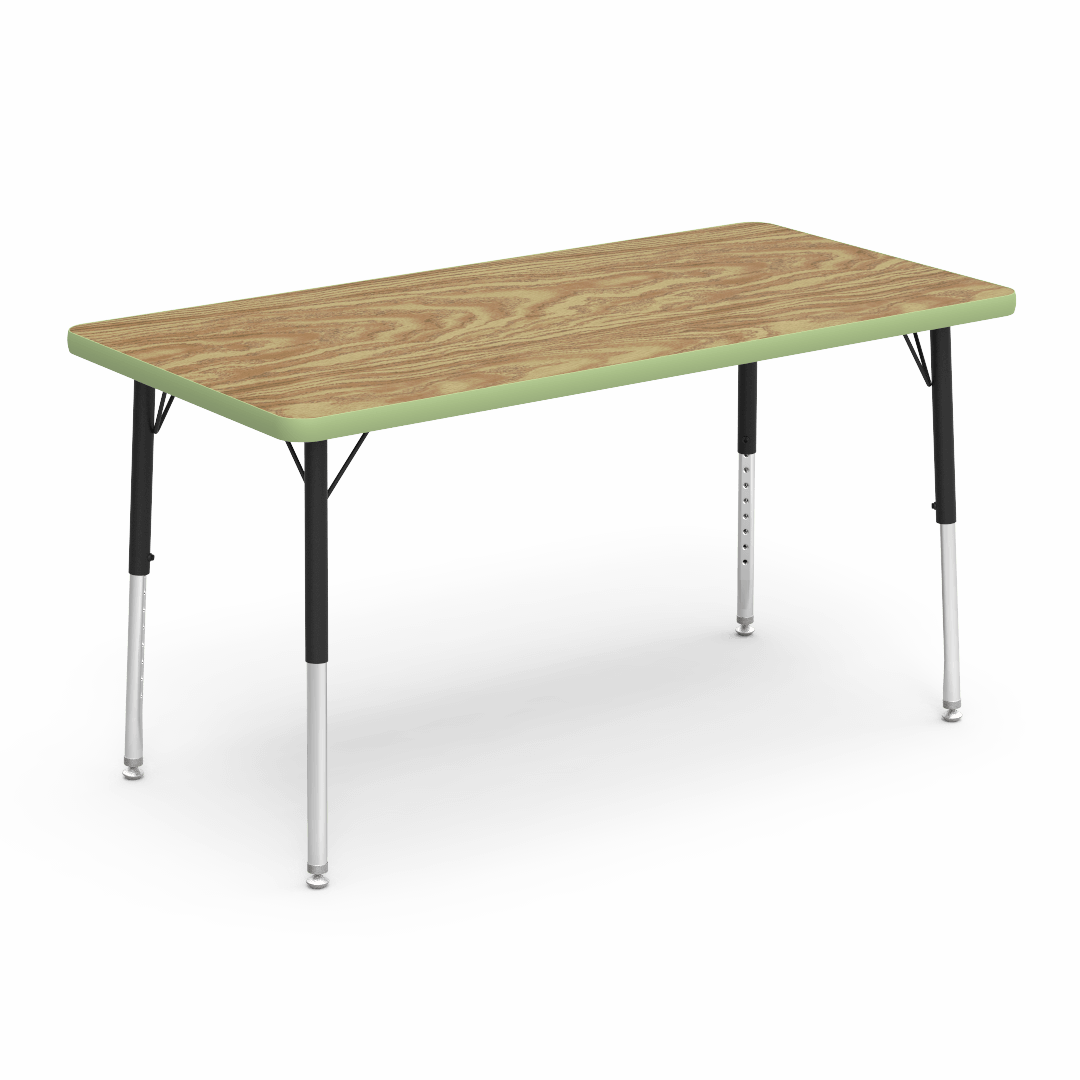 Virco 482448LO - Virco 4000 Series Rectangular Activity Table with Heavy Duty Laminate 24"W x 48"L Top - Preschool Height Adjustable Legs 17"-25"H - SchoolOutlet