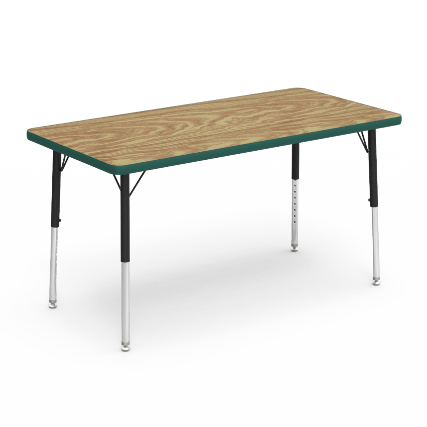 Virco 482448LO - Virco 4000 Series Rectangular Activity Table with Heavy Duty Laminate 24"W x 48"L Top - Preschool Height Adjustable Legs 17"-25"H - SchoolOutlet