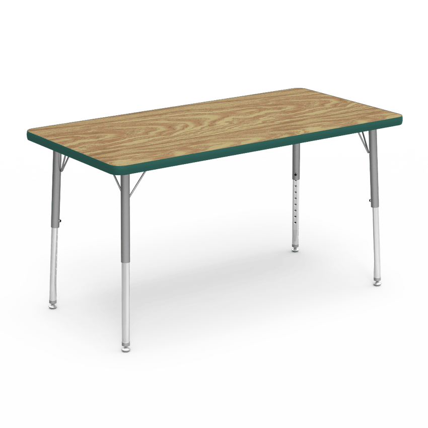 Virco 482448LO - Virco 4000 Series Rectangular Activity Table with Heavy Duty Laminate 24"W x 48"L Top - Preschool Height Adjustable Legs 17"-25"H - SchoolOutlet